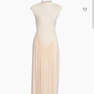 Elegant Cream Asymmetrical Dress